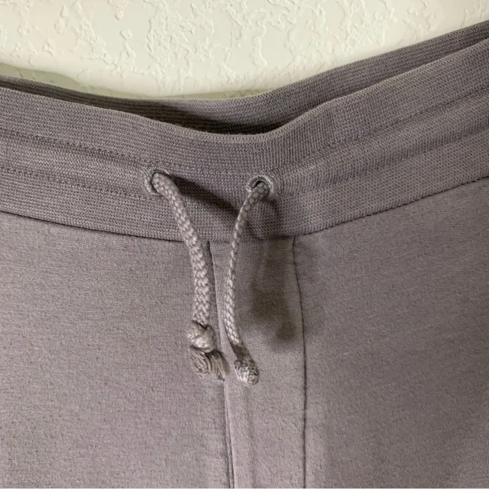 Cuyana Womens gray Terry cropped wide leg pants L - Picture 4 of 10